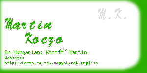 martin koczo business card
